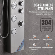 Shower Panel System, 4 Shower Modes Shower Panel Tower, Rainfall, Waterfall, 5 Full Body Massage Jets and V952-FTYS4CS2MSDPNYC1QV0