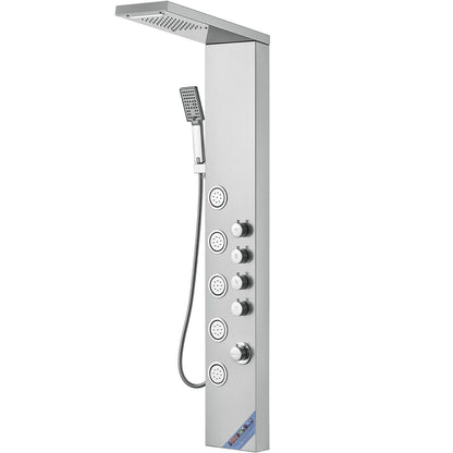 Shower Panel System, 4 Shower Modes Shower Panel Tower, Rainfall, Waterfall, 5 Full Body Massage Jets and V952-FTYS4CS2MSDPNYC1QV0