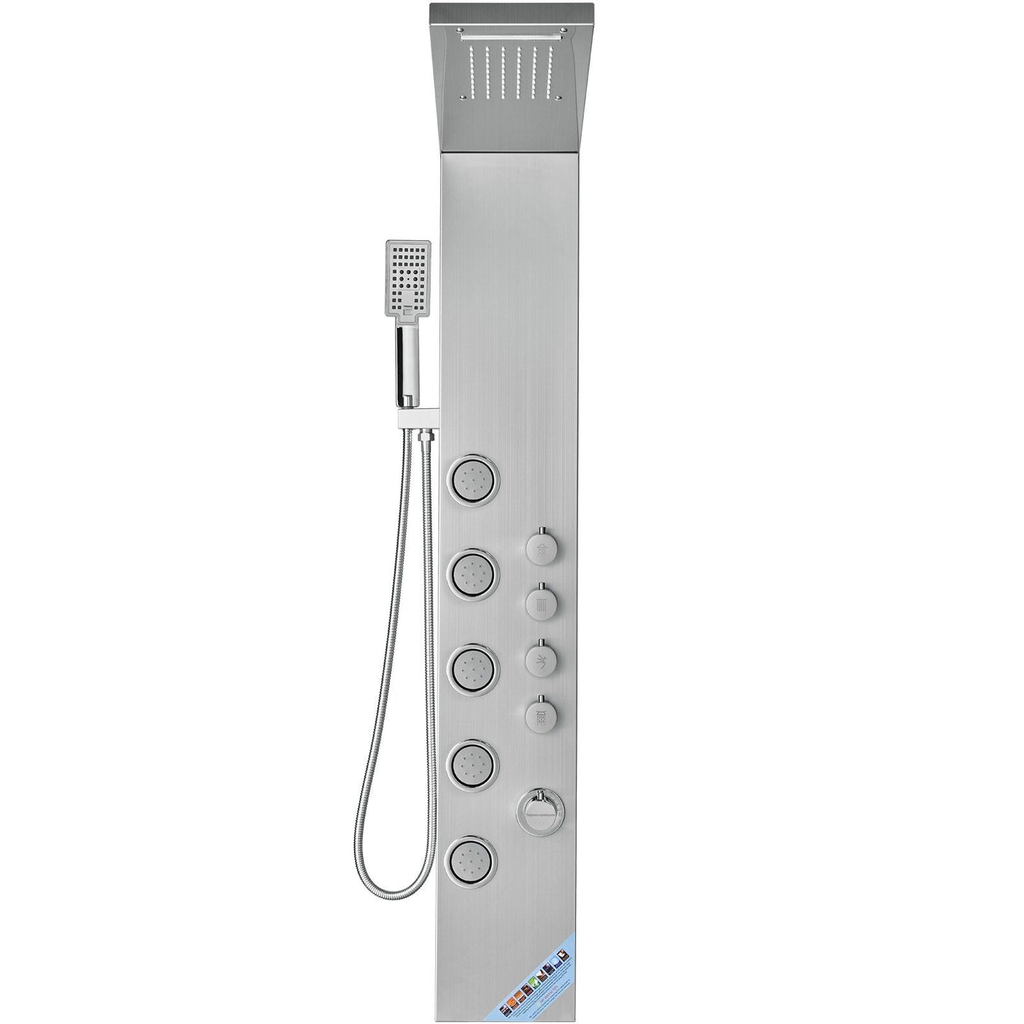 Shower Panel System, 4 Shower Modes Shower Panel Tower, Rainfall, Waterfall, 5 Full Body Massage Jets and V952-FTYS4CS2MSDPNYC1QV0