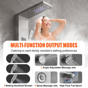 Shower Panel System, 6 Shower Modes, LED & Screen Hydroelectricity Shower Panel Tower, Rainfall, Waterfall, 8 V952-FTYS6CS2MSDPKUG3WV9