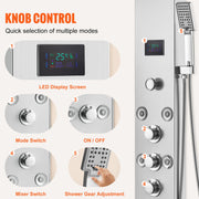 Shower Panel System, 6 Shower Modes, LED & Screen Hydroelectricity Shower Panel Tower, Rainfall, Waterfall, 8 V952-FTYS6CS2MSDPKUG3WV9