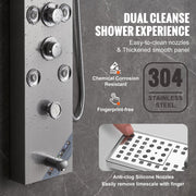 Shower Panel System, 6 Shower Modes, LED & Screen Hydroelectricity Shower Panel Tower, Rainfall, Waterfall, 8 V952-FTYS6CS2MSDPKUG3WV9