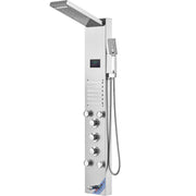 Shower Panel System, 6 Shower Modes, LED & Screen Hydroelectricity Shower Panel Tower, Rainfall, Waterfall, 5 V952-FTYS6CS2MSDPTMPHLV9