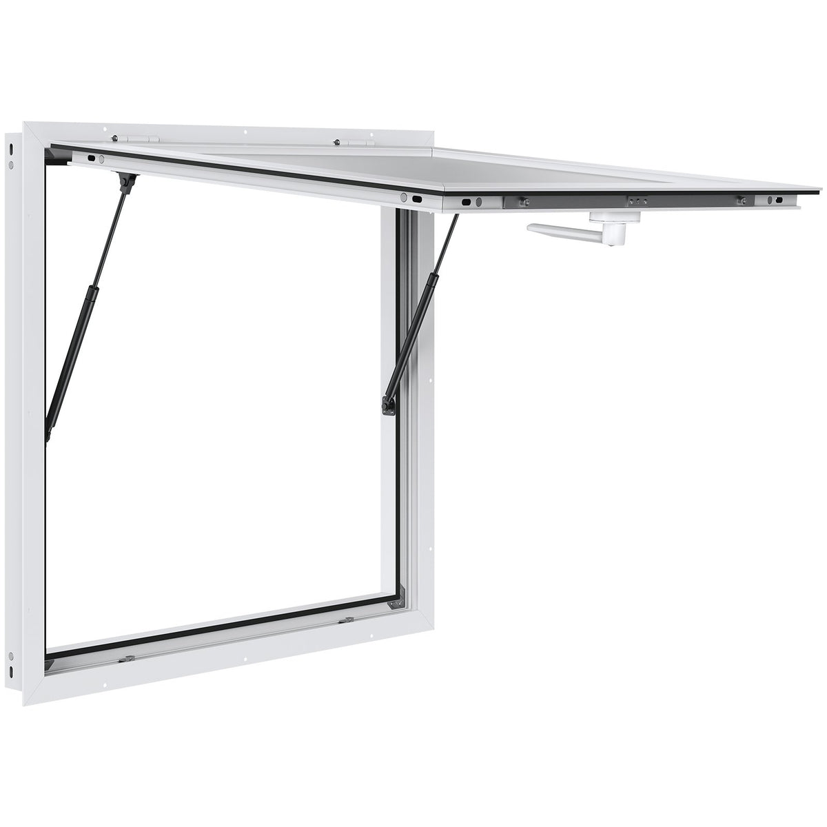 Concession Window 91x91cm, Aluminum Alloy Food Truck Service Window with Awning Door & Drag Hook, Up to 85 V952-FWCK36X36INC0H2VGV0