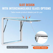 Concession Window 91x91cm, Aluminum Alloy Food Truck Service Window with Awning Door & Drag Hook, Up to 85 V952-FWCK36X36INC0H2VGV0