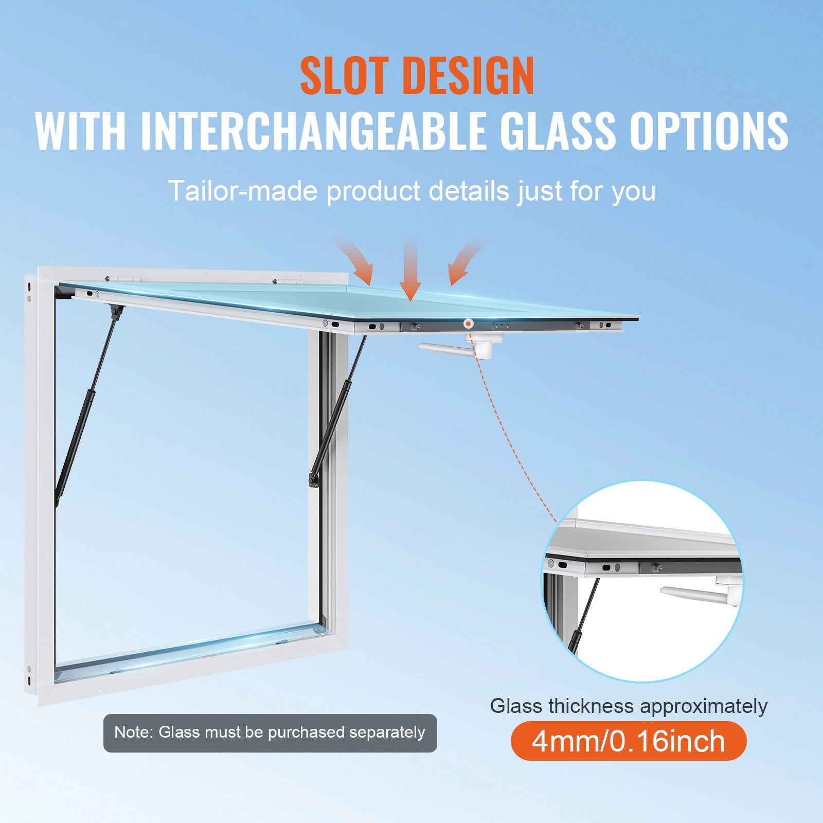 Concession Window 91x91cm, Aluminum Alloy Food Truck Service Window with Awning Door & Drag Hook, Up to 85 V952-FWCK36X36INC0H2VGV0