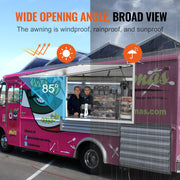 Concession Window 91x91cm, Aluminum Alloy Food Truck Service Window with Awning Door & Drag Hook, Up to 85 V952-FWCK36X36INC0H2VGV0