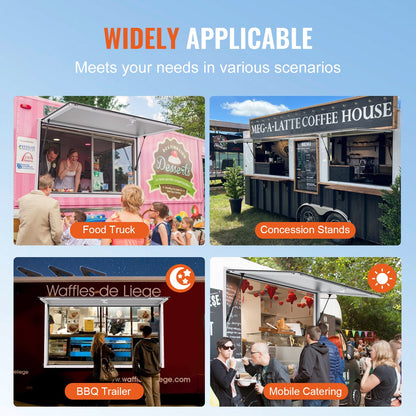 Concession Window 91x91cm, Aluminum Alloy Food Truck Service Window with Awning Door & Drag Hook, Up to 85 V952-FWCK36X36INC0H2VGV0