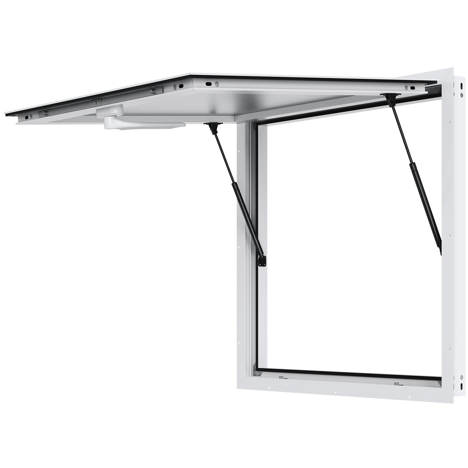 Concession Window 91x91cm, Aluminum Alloy Food Truck Service Window with Awning Door & Drag Hook, Up to 85 V952-FWCK36X36INC0H2VGV0