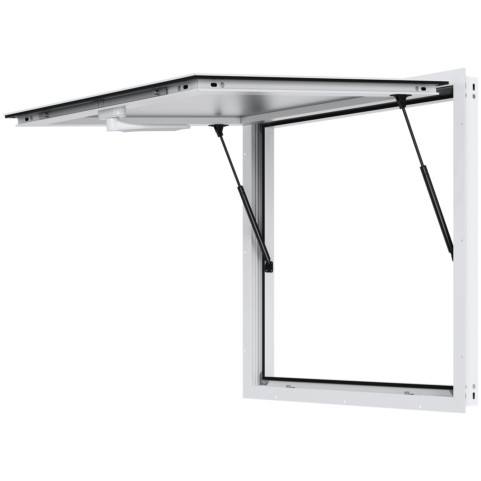 Concession Window 91x91cm, Aluminum Alloy Food Truck Service Window with Awning Door & Drag Hook, Up to 85 V952-FWCK36X36INC0H2VGV0
