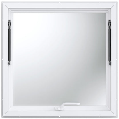 Concession Window 91x91cm, Aluminum Alloy Food Truck Service Window with Awning Door & Drag Hook, Up to 85 V952-FWCK36X36INC0H2VGV0
