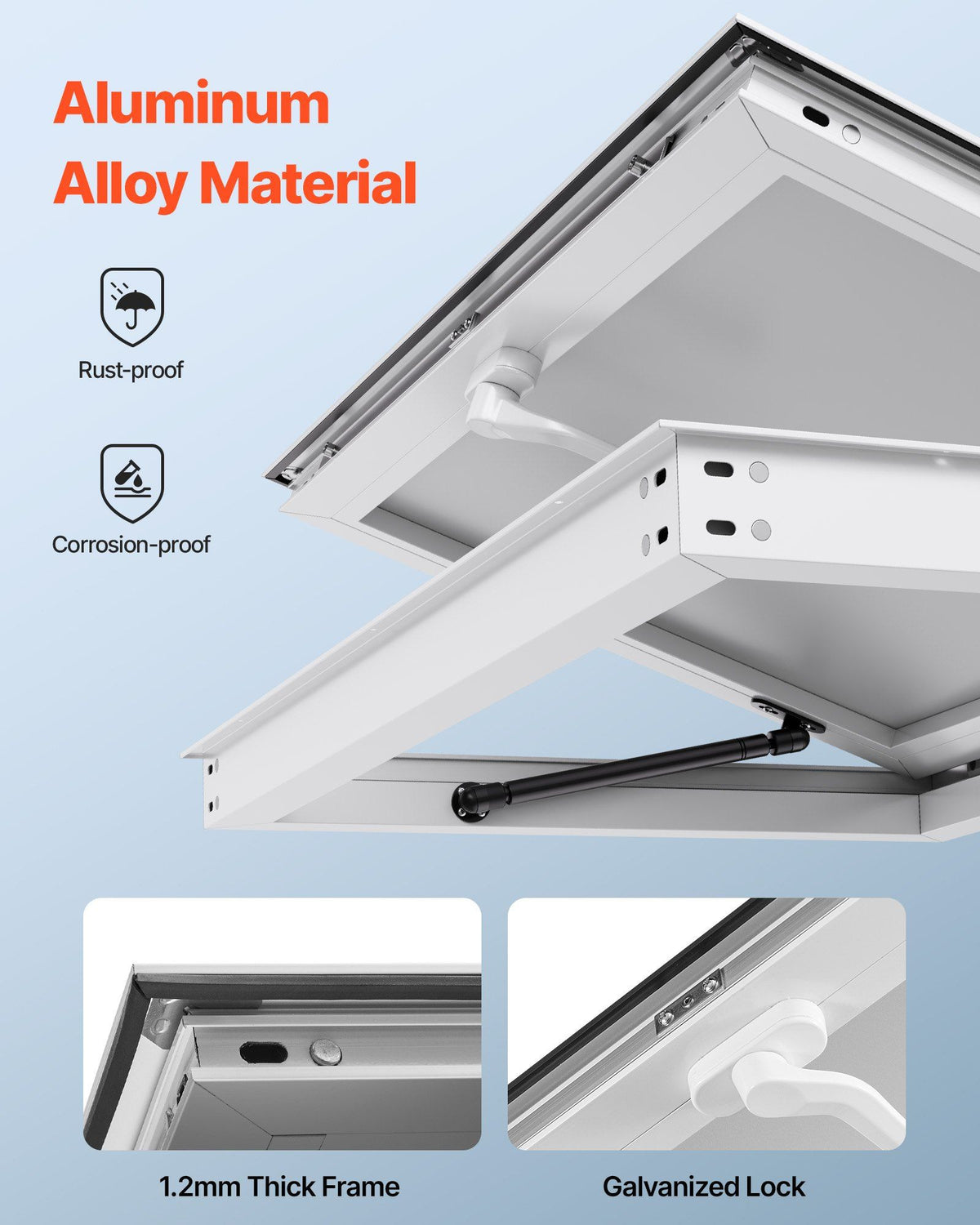 Concession Window 188x102cm, Aluminum Alloy Frame Service Window for Food Truck, Up to 85 Degrees Stand V952-FWCK7440YC0YW73KQ001V0