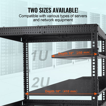 2U Server Rack Shelf 16"/406 mm Depth Vented Rack Mount Shelf with Tray V952-FWQJJGB2U16Y33AWQV0