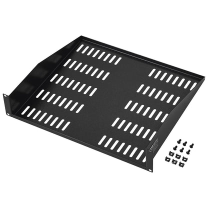 2U Server Rack Shelf 16"/406 mm Depth Vented Rack Mount Shelf with Tray V952-FWQJJGB2U16Y33AWQV0