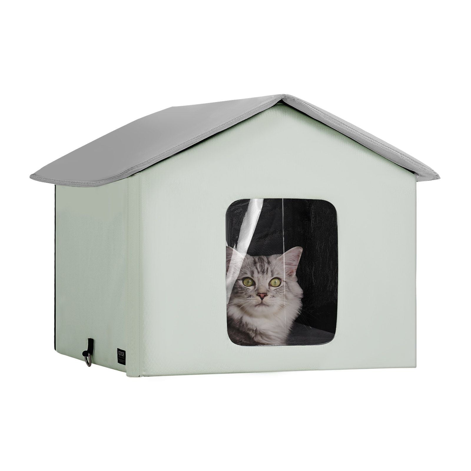 Heated Cat House, Outdoor Kitty Shelter with Adjustable Temperature and Timer, 600D Oxford Cloth Foldable Cat V952-FWSBYMBHSNJB0APUQV3