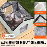 Heated Cat House, Outdoor Kitty Shelter with Adjustable Temperature and Timer, 600D Oxford Cloth Foldable Cat V952-FWSBYMBHSNJB0APUQV3