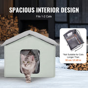 Heated Cat House, Outdoor Kitty Shelter with Adjustable Temperature and Timer, 600D Oxford Cloth Foldable Cat V952-FWSBYMBHSNJB0APUQV3