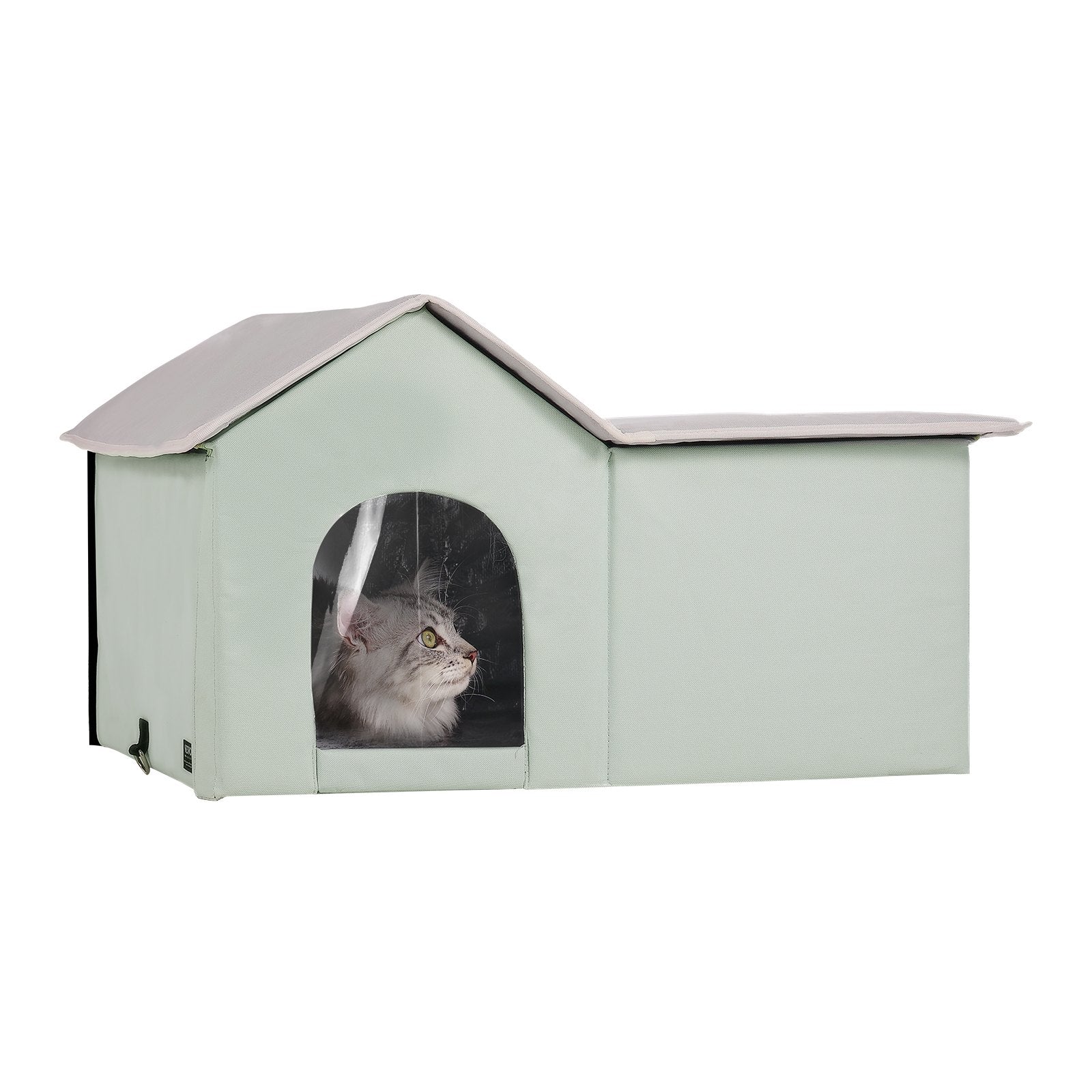 Heated Cat House, Outdoor Kitty Shelter with Adjustable Temperature and Timer, 600D Oxford Cloth Foldable Cat V952-FWSBYMBHSNJBGX6FWV3