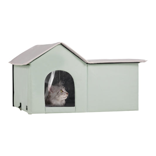 Heated Cat House, Outdoor Kitty Shelter with Adjustable Temperature and Timer, 600D Oxford Cloth Foldable Cat V952-FWSBYMBHSNJBGX6FWV3