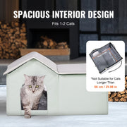 Heated Cat House, Outdoor Kitty Shelter with Adjustable Temperature and Timer, 600D Oxford Cloth Foldable Cat V952-FWSBYMBHSNJBGX6FWV3
