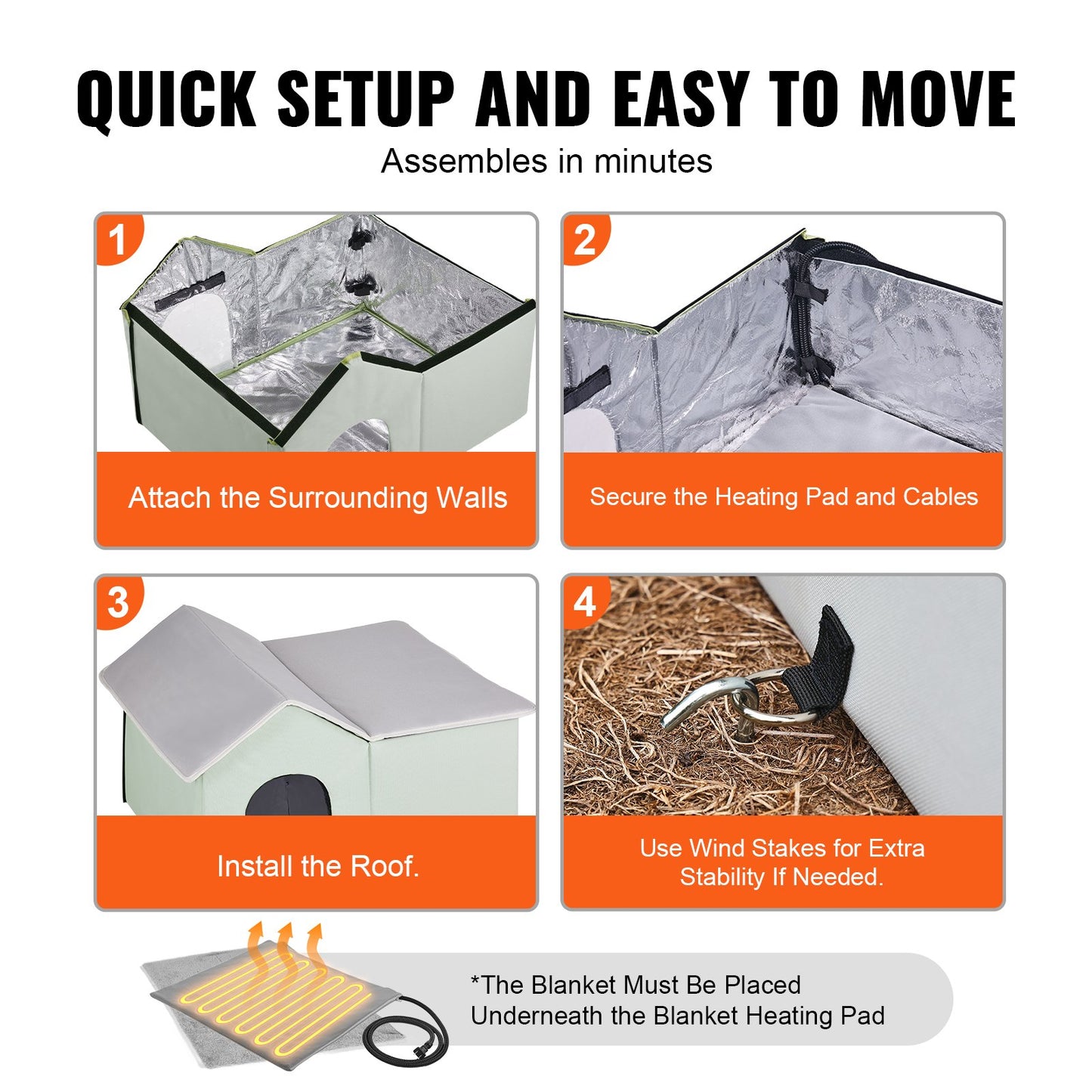 Heated Cat House, Outdoor Kitty Shelter with Adjustable Temperature and Timer, 600D Oxford Cloth Foldable Cat V952-FWSBYMBHSNJBGX6FWV3