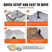 Heated Cat House, Outdoor Kitty Shelter with Adjustable Temperature and Timer, 600D Oxford Cloth Foldable Cat V952-FWSBYMBHSNJBGX6FWV3