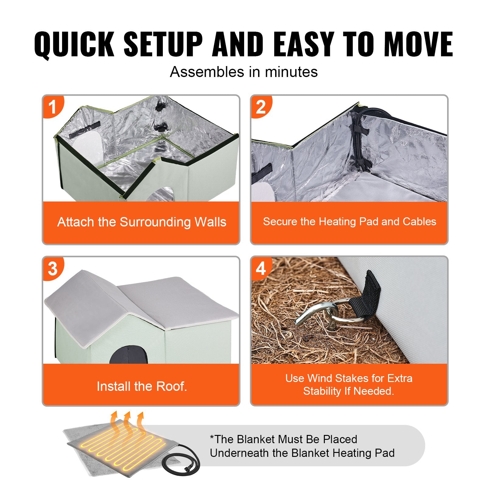Heated Cat House, Outdoor Kitty Shelter with Adjustable Temperature and Timer, 600D Oxford Cloth Foldable Cat V952-FWSBYMBHSNJBGX6FWV3