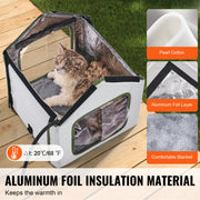 Elevated Heated Cat House, Outdoor Kitty Shelter with Timer, 600D Oxford Cloth Foldable Cat Shelter with V952-FWSBYMBHSNJBKOLU0V3