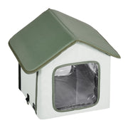 Elevated Heated Cat House, Outdoor Kitty Shelter with Timer, 600D Oxford Cloth Foldable Cat Shelter with V952-FWSBYMBHSNJBKOLU0V3