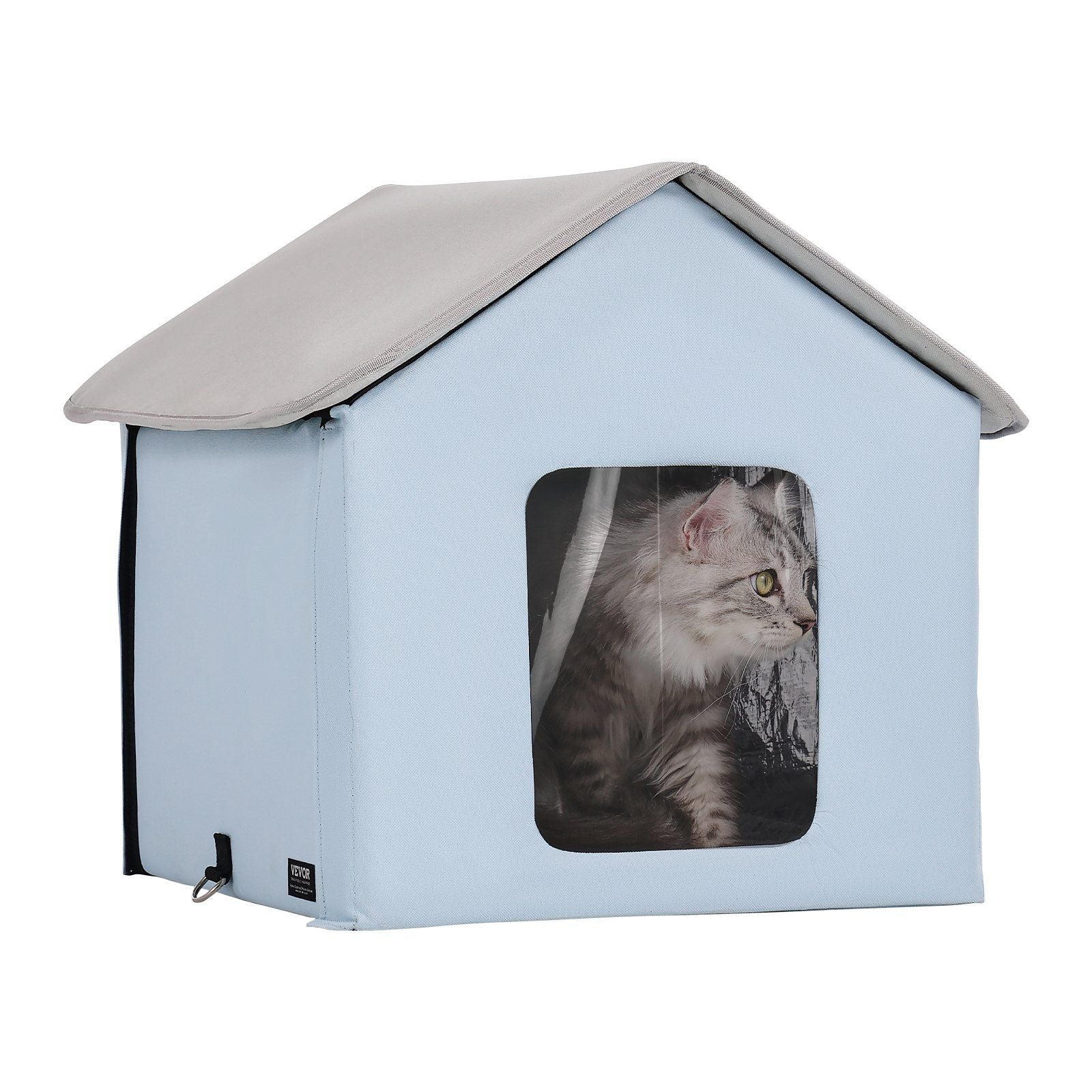 Heated Cat House, Outdoor Kitty Shelter with Timer, 600D Oxford Cloth Foldable Cat Shelter with Heated Pad V952-FWSBYMBHSNJBUZ1X4V3