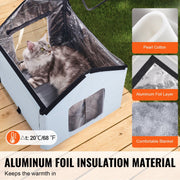 Heated Cat House, Outdoor Kitty Shelter with Timer, 600D Oxford Cloth Foldable Cat Shelter with Heated Pad V952-FWSBYMBHSNJBUZ1X4V3