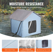 Heated Cat House, Outdoor Kitty Shelter with Timer, 600D Oxford Cloth Foldable Cat Shelter with Heated Pad V952-FWSBYMBHSNJBUZ1X4V3