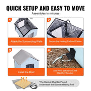 Heated Cat House, Outdoor Kitty Shelter with Timer, 600D Oxford Cloth Foldable Cat Shelter with Heated Pad V952-FWSBYMBHSNJBUZ1X4V3