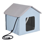 Heated Cat House, Outdoor Kitty Shelter with Timer, 600D Oxford Cloth Foldable Cat Shelter with Heated Pad V952-FWSBYMBHSNJBUZ1X4V3