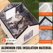 Elevated Heated Cat House, Outdoor Kitty Shelter with Timer, 600D Oxford Cloth Foldable Cat Shelter with V952-FWSBYMBHSNJBXCGRFV3