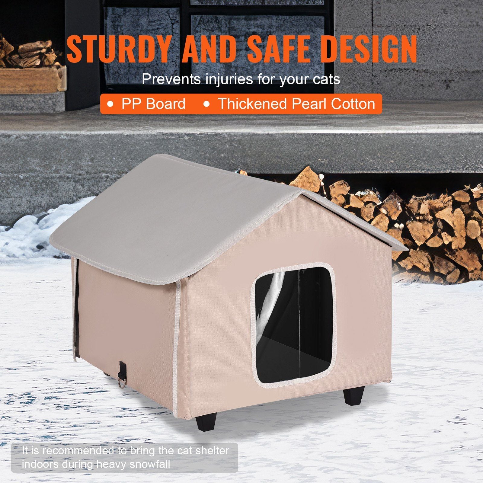 Elevated Heated Cat House, Outdoor Kitty Shelter with Timer, 600D Oxford Cloth Foldable Cat Shelter with V952-FWSBYMBHSNJBXCGRFV3