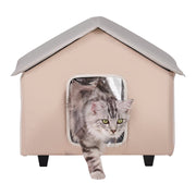 Elevated Heated Cat House, Outdoor Kitty Shelter with Timer, 600D Oxford Cloth Foldable Cat Shelter with V952-FWSBYMBHSNJBXCGRFV3