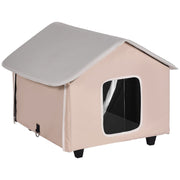 Elevated Heated Cat House, Outdoor Kitty Shelter with Timer, 600D Oxford Cloth Foldable Cat Shelter with V952-FWSBYMBHSNJBXCGRFV3