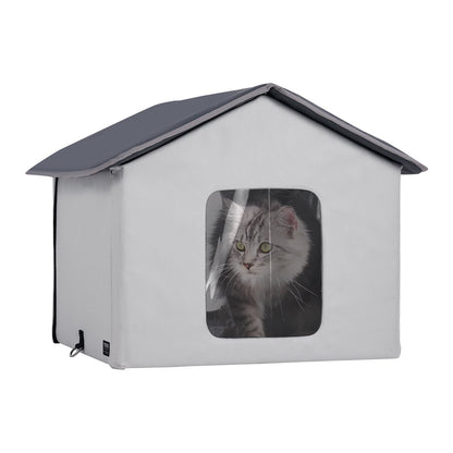 Heated Cat House, Outdoor Kitty Shelter with Timer, 600D Oxford Cloth Foldable Cat Shelter with Heated Pad V952-FWSBYMBHSNJBYZ78WV3