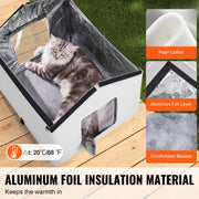Heated Cat House, Outdoor Kitty Shelter with Timer, 600D Oxford Cloth Foldable Cat Shelter with Heated Pad V952-FWSBYMBHSNJBYZ78WV3