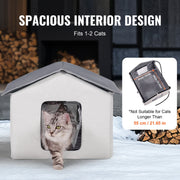 Heated Cat House, Outdoor Kitty Shelter with Timer, 600D Oxford Cloth Foldable Cat Shelter with Heated Pad V952-FWSBYMBHSNJBYZ78WV3
