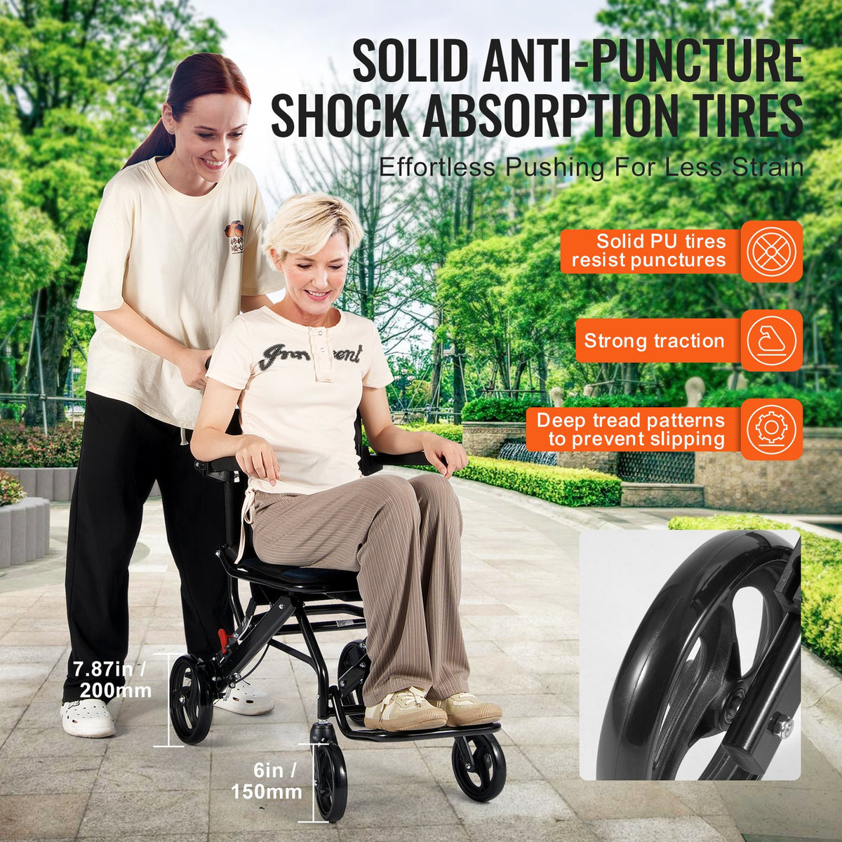 Wheelchair, Aluminum Alloy Ultra-Lightweight Transport Chair for Adults, Foldable Cabin Wheelchair with V952-FWYSLYLHJ157O4N02V0
