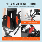 Wheelchair Aluminum Alloy Transport Chair Foldable 18-In W Seat 220lbs V952-FWYSLYLHJSX1TQ05XV0