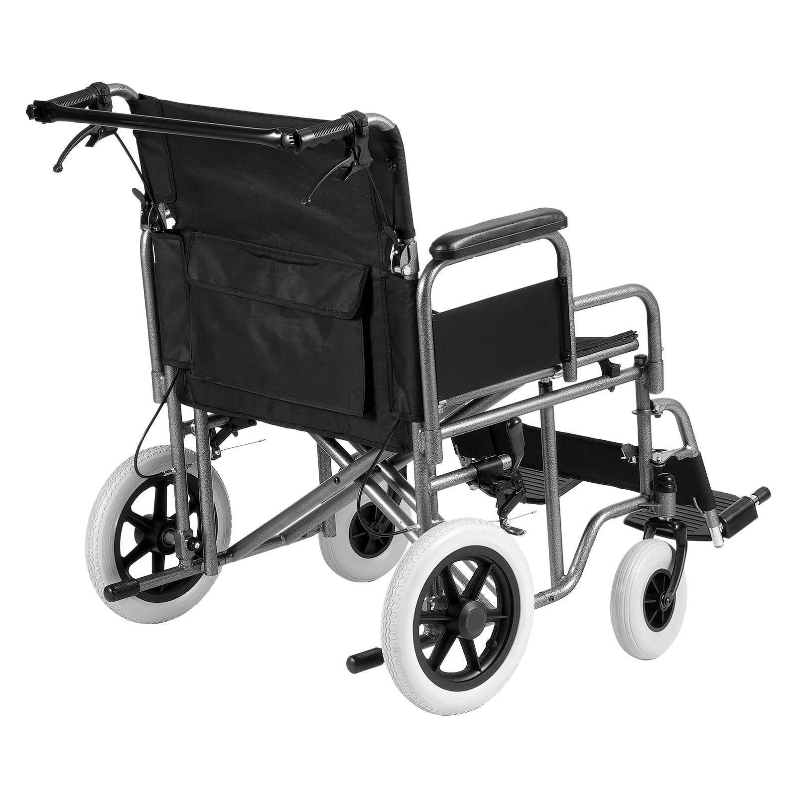 Wheelchair Steel Transport Chair Foldable Wheelchair 24-In W Seat 300lbs V952-FWYSLYTGHX24GCRZ7V0