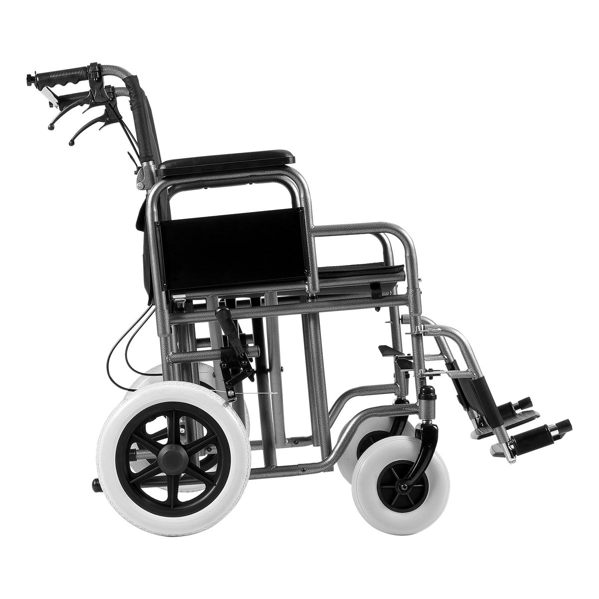 Wheelchair Steel Transport Chair Foldable Wheelchair 24-In W Seat 300lbs V952-FWYSLYTGHX24GCRZ7V0