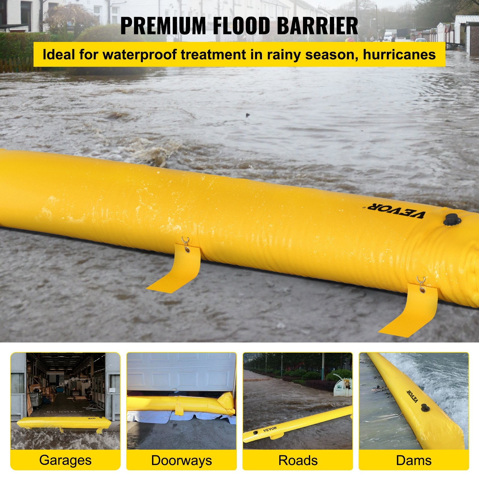 Flood Barrier Hydro Barrier 24' Length x 6 V952-FX24FT10IN6IN4PBZV0