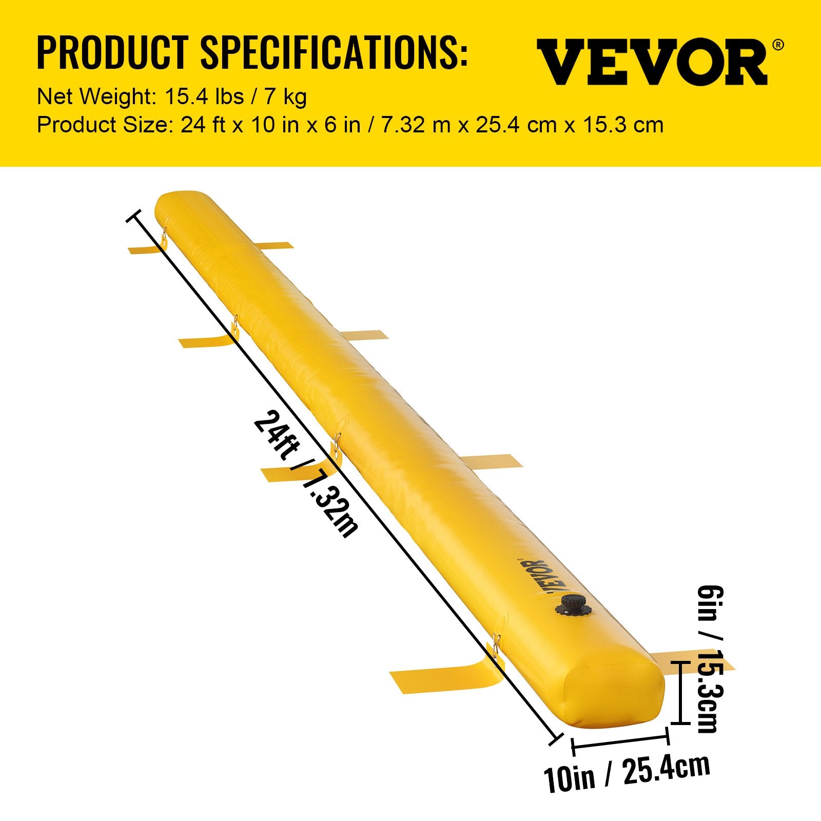 Flood Barrier Hydro Barrier 24' Length x 6 V952-FX24FT10IN6IN4PBZV0