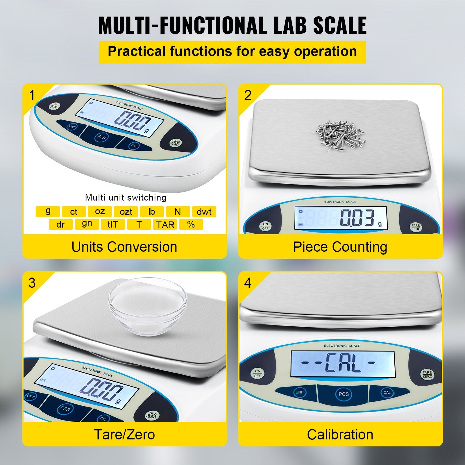 Lab Analytical Balance Digital Precision Scale 5000gx0.01g High Precision V952-FX5000GX0.01GUAOMV3