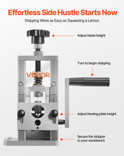 Manual Wire Stripping Machine, 1.5-25 mm, Copper Stripper with Hand Crank or Drill Powered, 64Mn Quenched V952-FXBXJSDDDMNW2JHZTV0