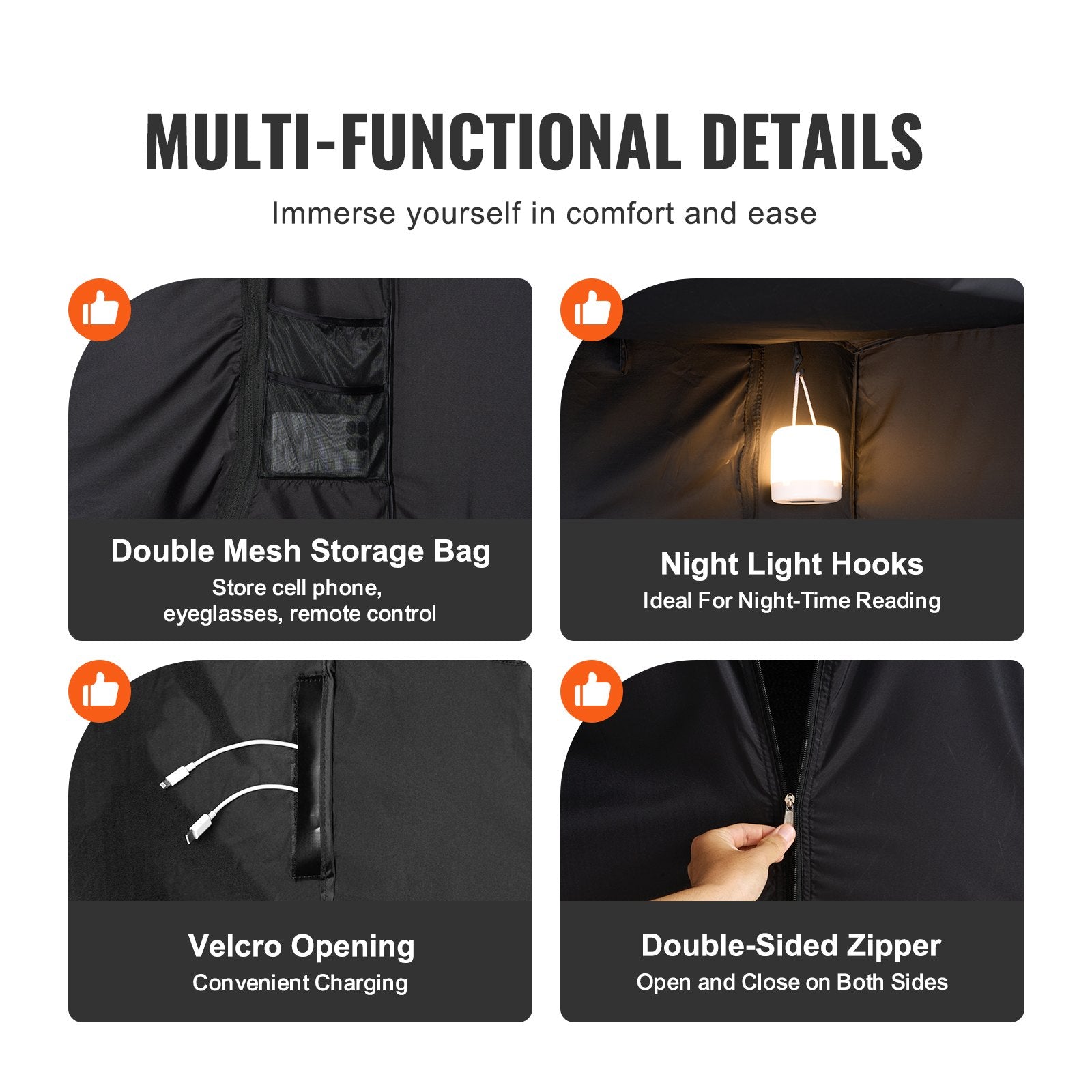 3 Doors Bed Tent Breathable Tent 70% Blackout with 9.5 mm Fiber Poles V952-FXCSZPSMLLM7P2ZZ1V0